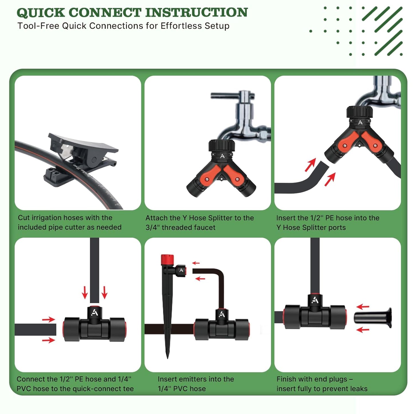 230FT All-in-One Garden Drip Irrigation Kit with Adjustable Emitters