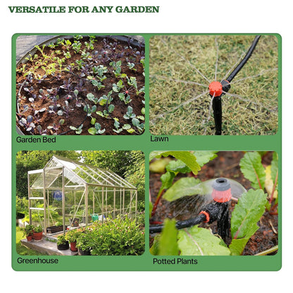 230FT All-in-One Garden Drip Irrigation Kit with Adjustable Emitters
