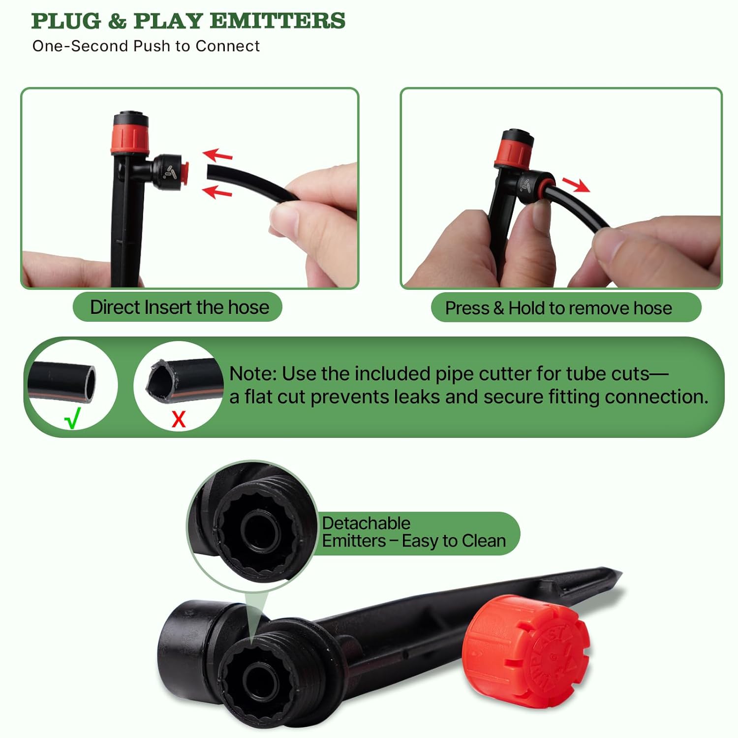 100FT Garden Drip Irrigation Kit with Adjustable Emitters
