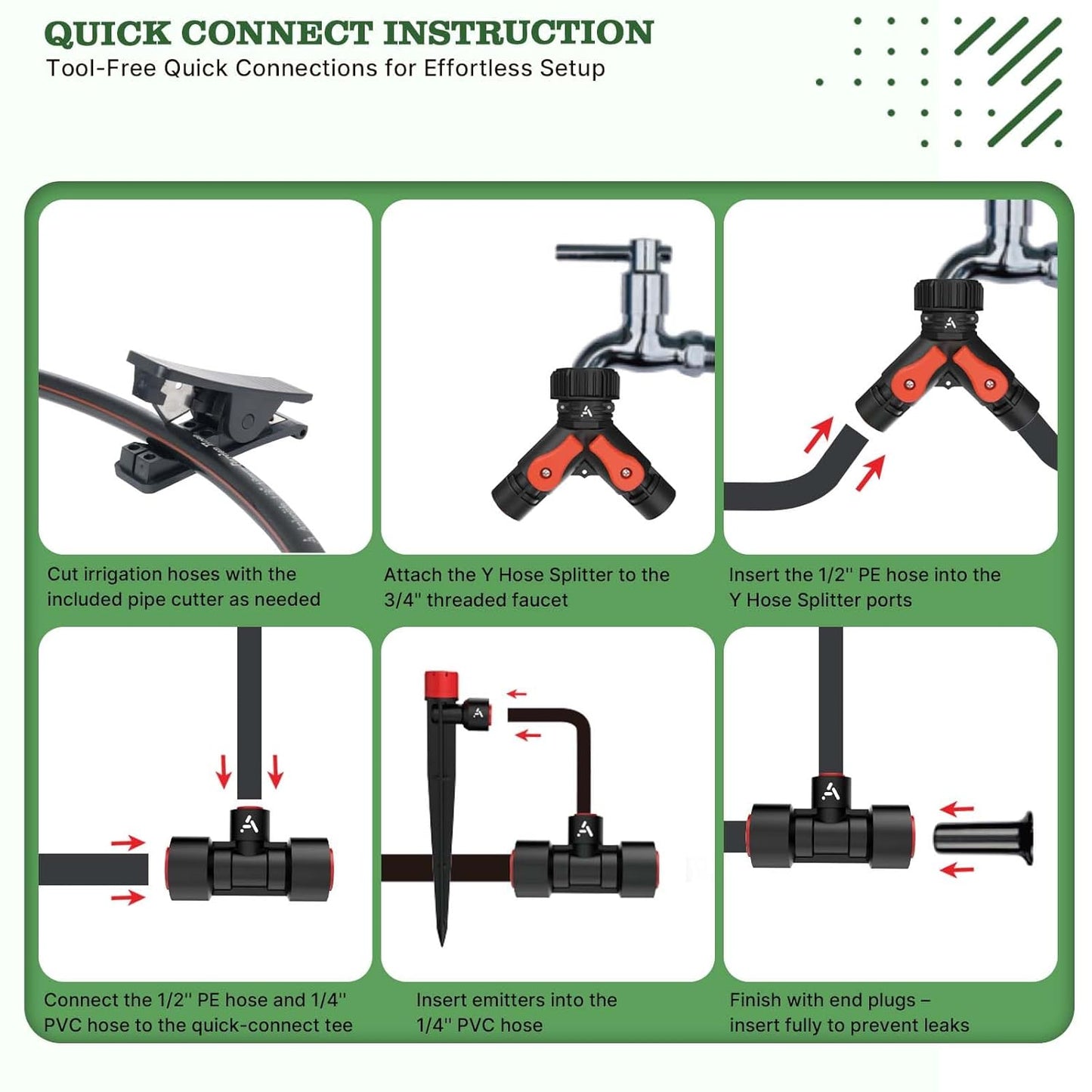 100FT Garden Drip Irrigation Kit with Adjustable Emitters