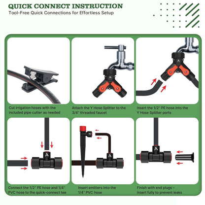 100FT Garden Drip Irrigation Kit with Adjustable Emitters