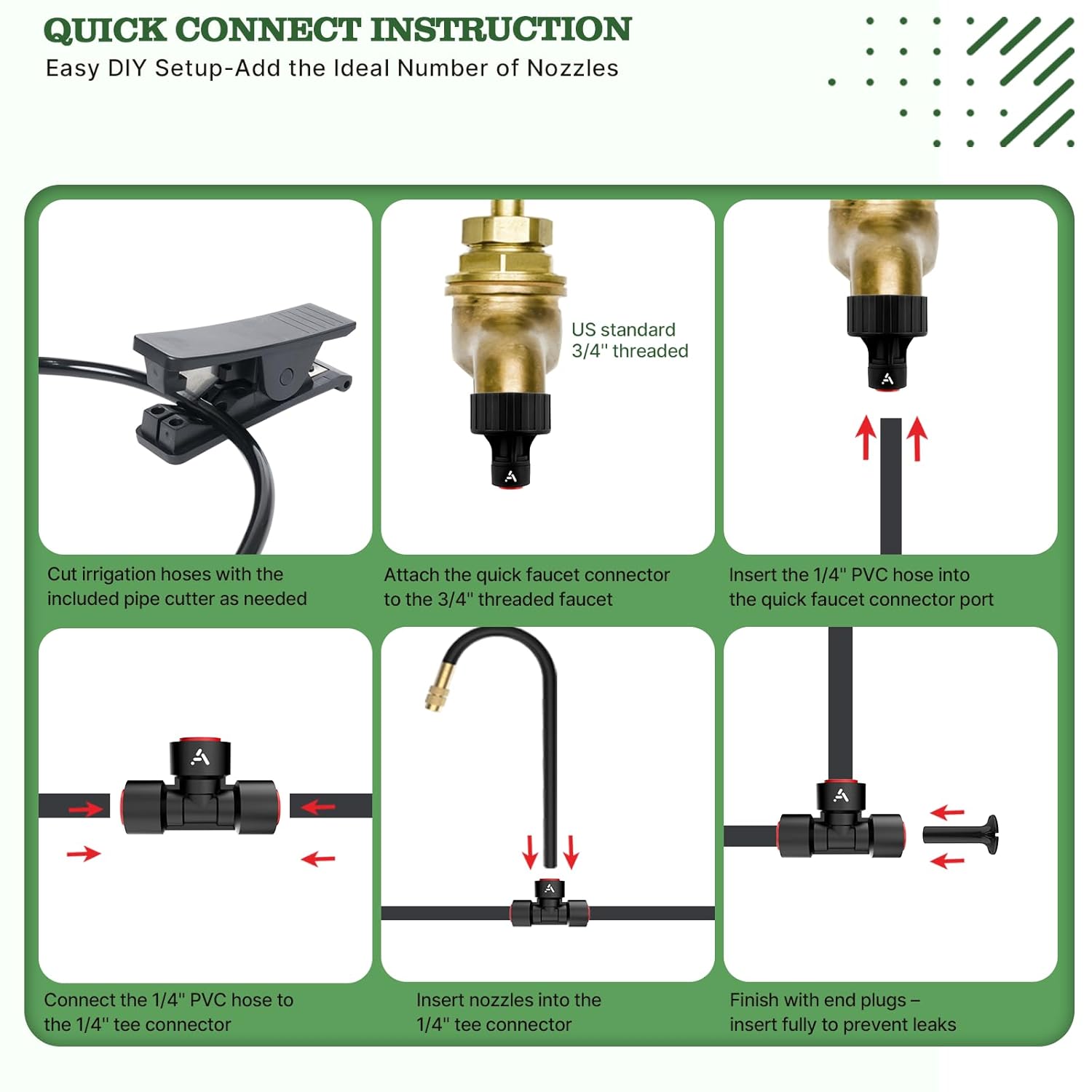 50FT Garden Drip & Mist Irrigation Kit with Adjustable Nozzles