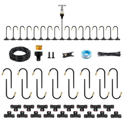 50FT Garden Drip & Mist Irrigation Kit with Adjustable Nozzles