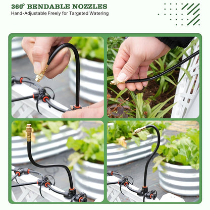 50FT Garden Drip & Mist Irrigation Kit with Adjustable Nozzles