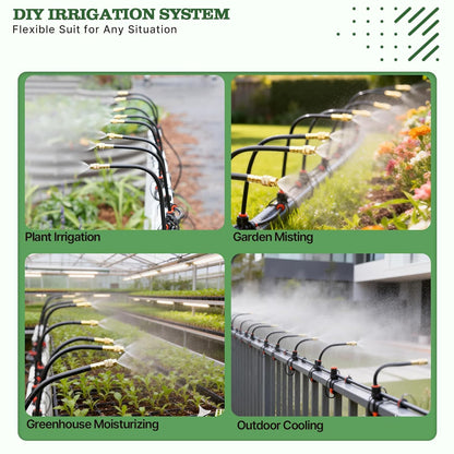 50FT Garden Drip & Mist Irrigation Kit with Adjustable Nozzles
