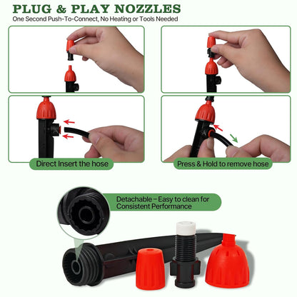 82.4FT Automatic Drip Irrigation Kit with Timer & Adjustable Nozzles