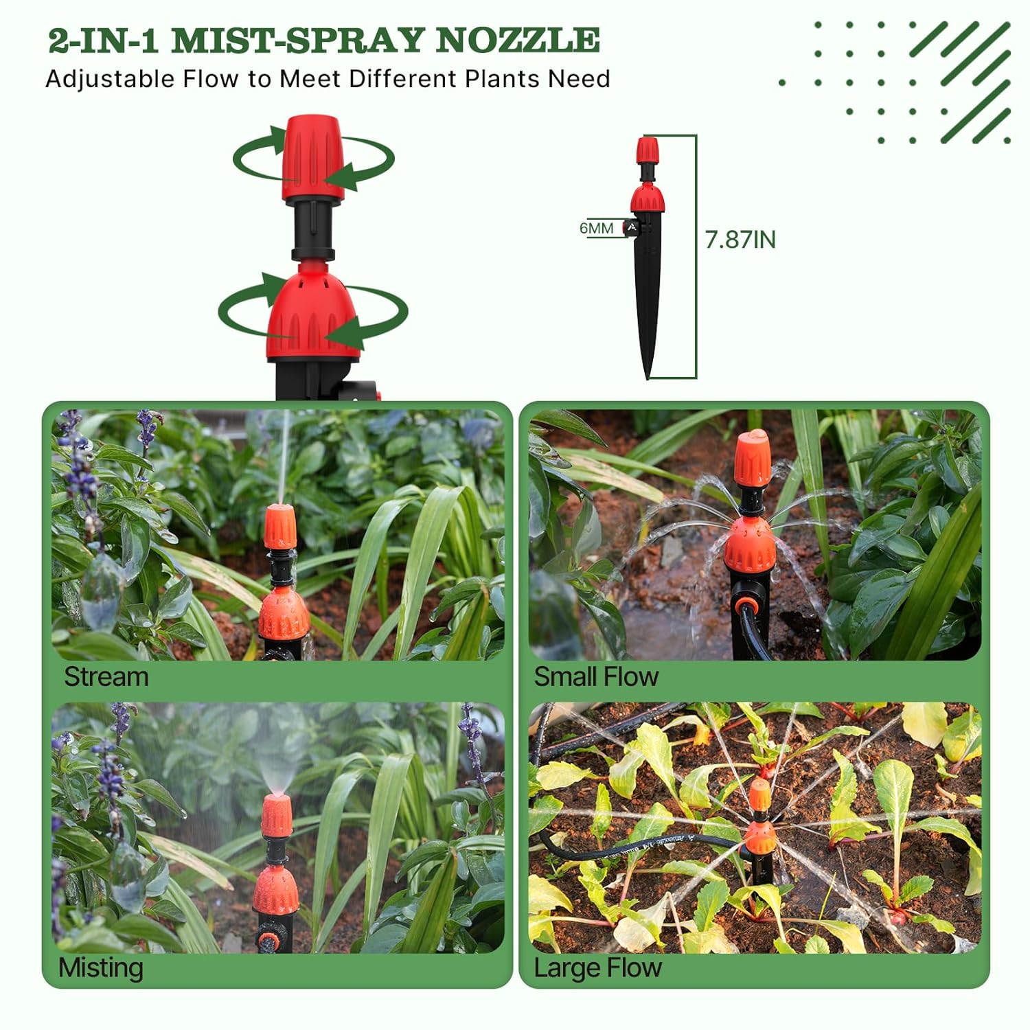 82.4FT Automatic Drip Irrigation Kit with Timer & Adjustable Nozzles