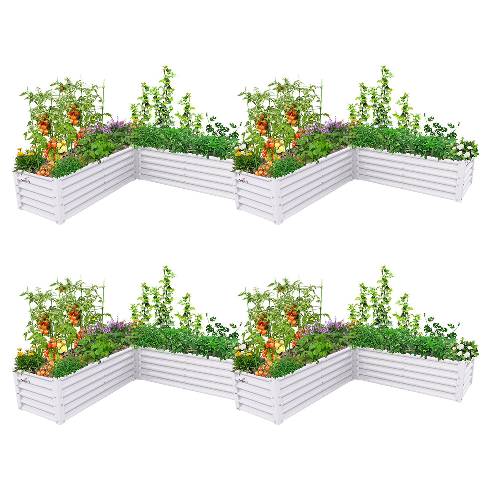 Modular Corner Garden Bed Set – 4 Pieces for Creative Layout