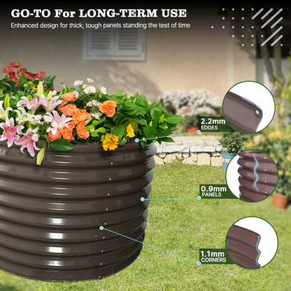 30'' Tall_8x4x2.5ft  Oval Modular Sturdy Metal Raised Garden Bed Set (Bronze)