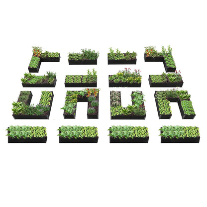 18" Tall Modular Raised Garden Bed Set, 16-Pack Layout for Customizable Gardening