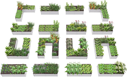 18" Tall Modular Raised Garden Bed Set, 16-Pack Layout for Customizable Gardening