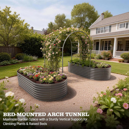 Garden Arch Trellis for Raised Beds – Heavy Duty Metal Tunnel Trellis