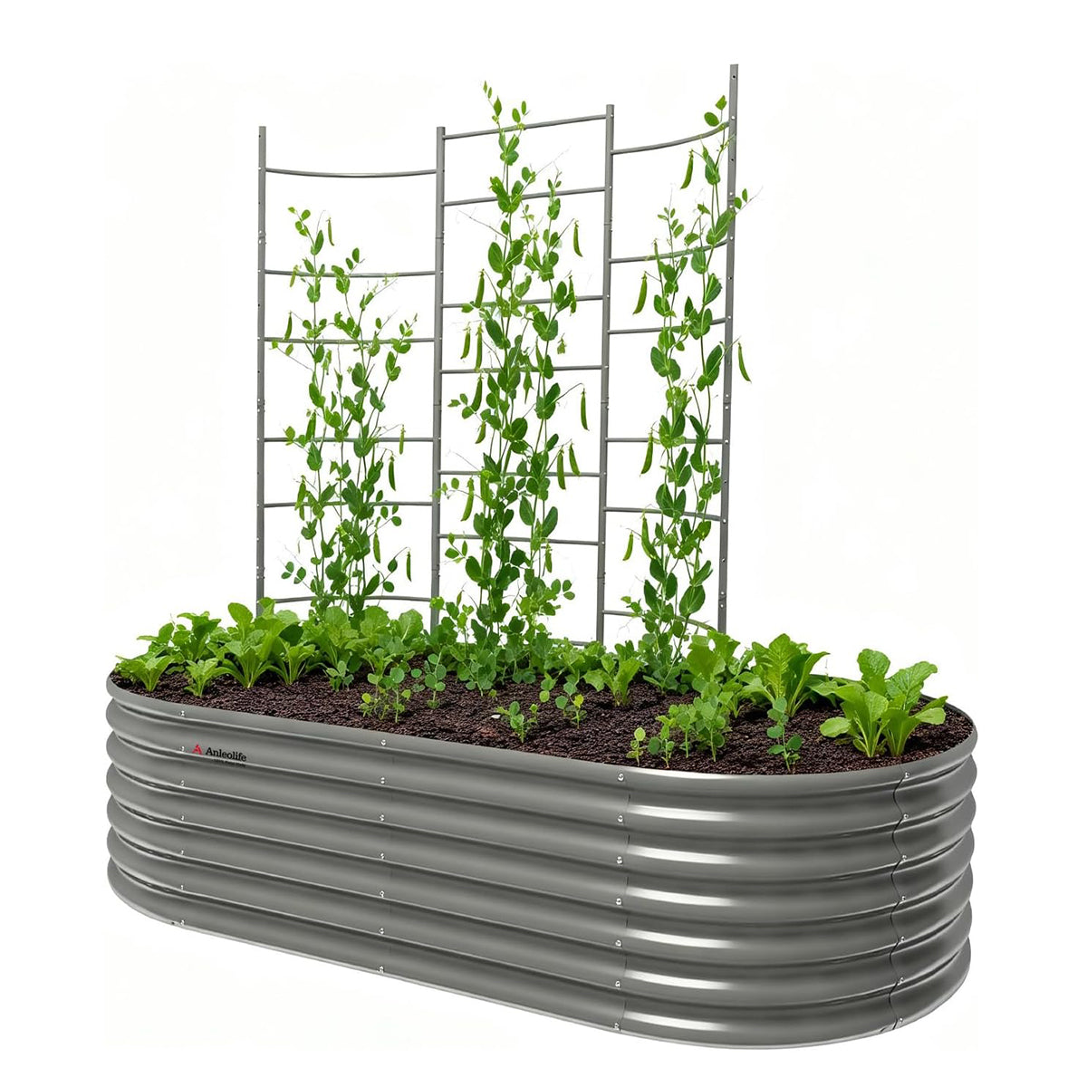 Garden Trellis System for Raised Beds – Heavy Duty Metal Panel Trellis with Crossbars