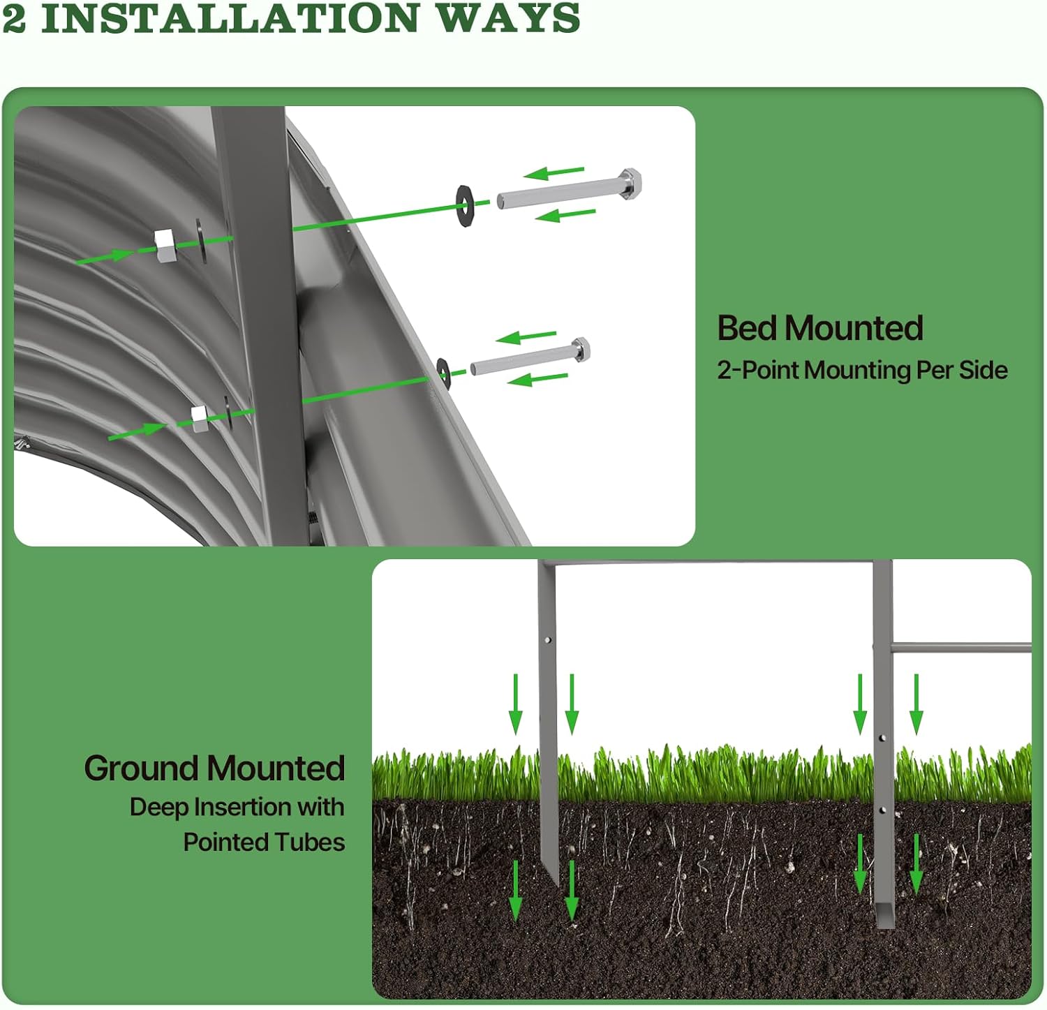 Garden Trellis System for Raised Beds – Heavy Duty Metal Panel Trellis with Crossbars