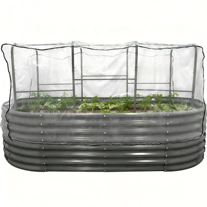 6.0×3.1×2.8 FT Garden Tunnel Trellis with Mesh Net Cover for Pest Control