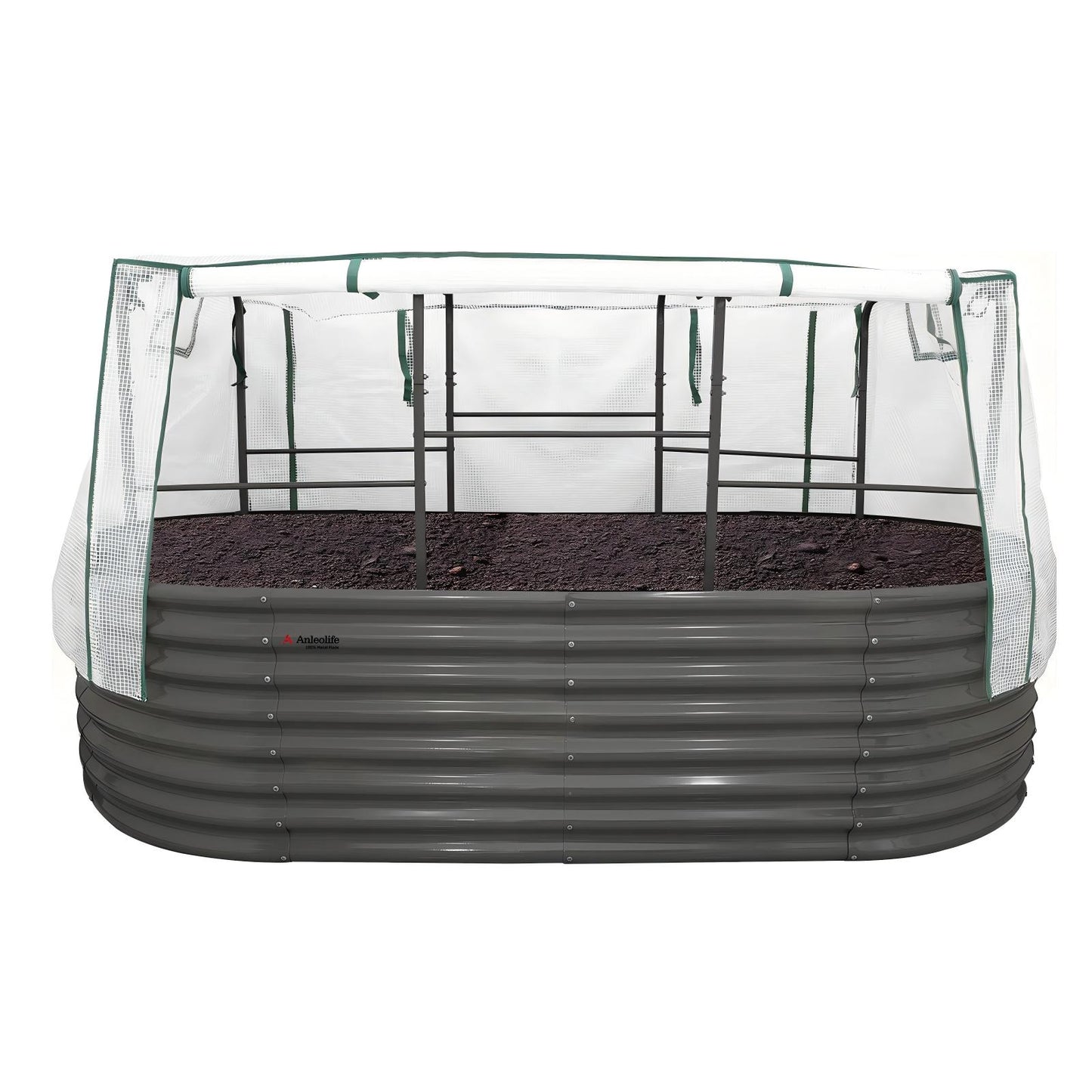 6.0×3.1×2.8 FT Garden Tunnel Trellis with Waterproof PE Net Cover