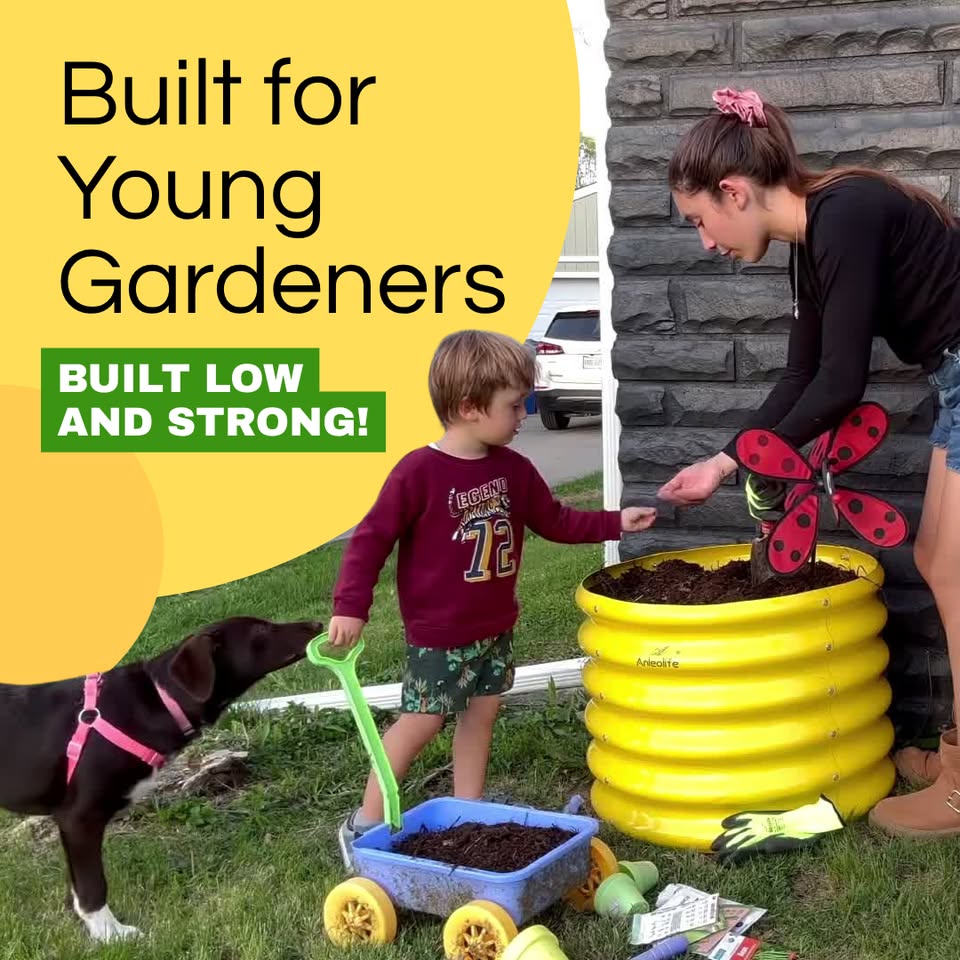 Garden Play – 18'' Tall Raised Garden Beds for Kids, 5-Piece