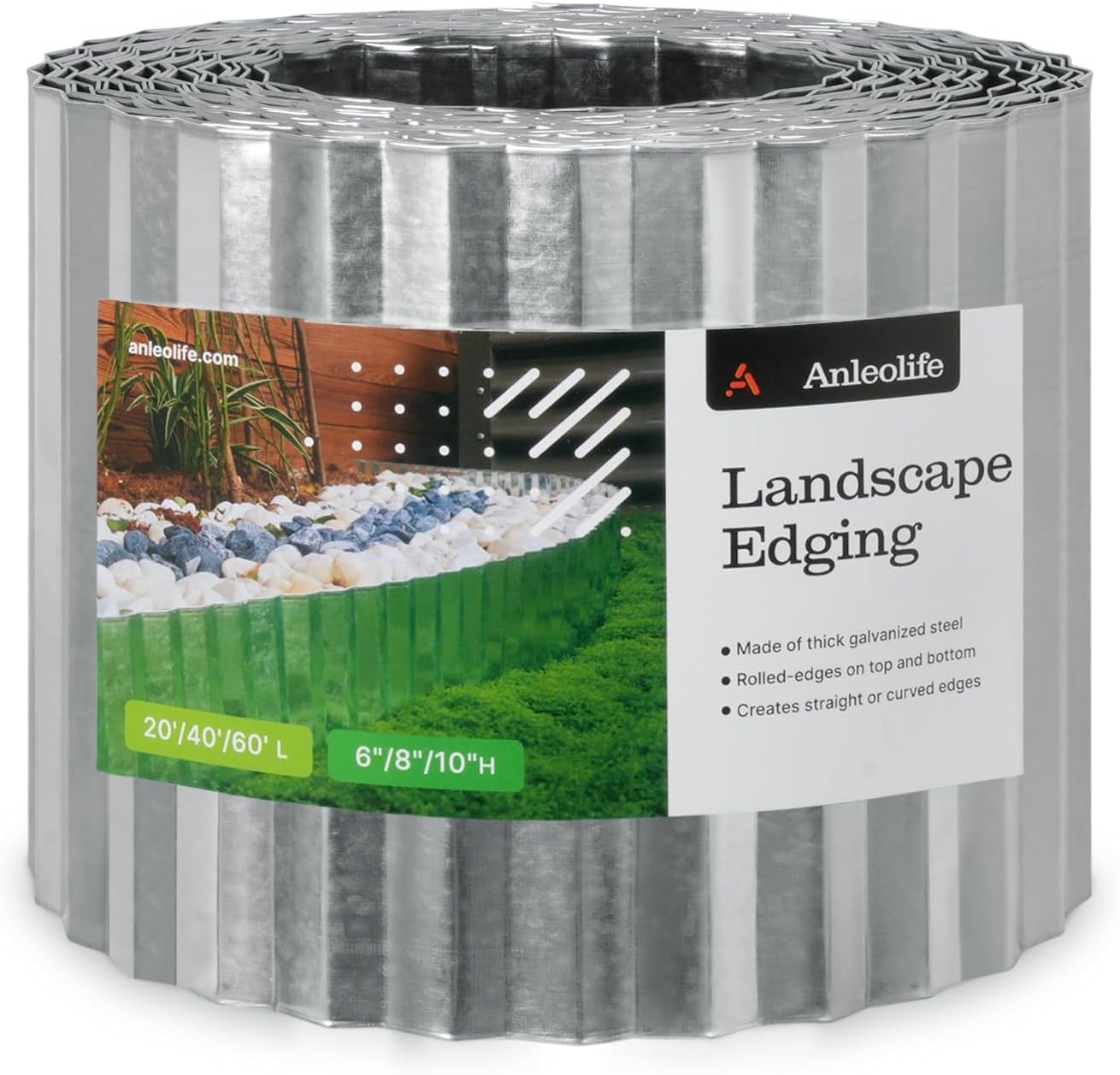 Corrugated Galvanized Steel Landscape Edging – Flexible Metal Garden Border