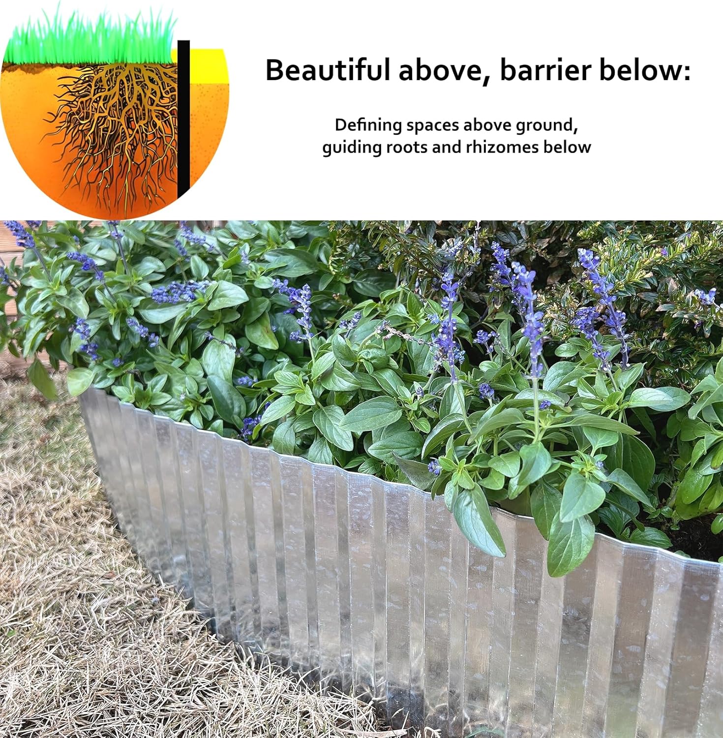 Corrugated Galvanized Steel Landscape Edging – Flexible Metal Garden Border