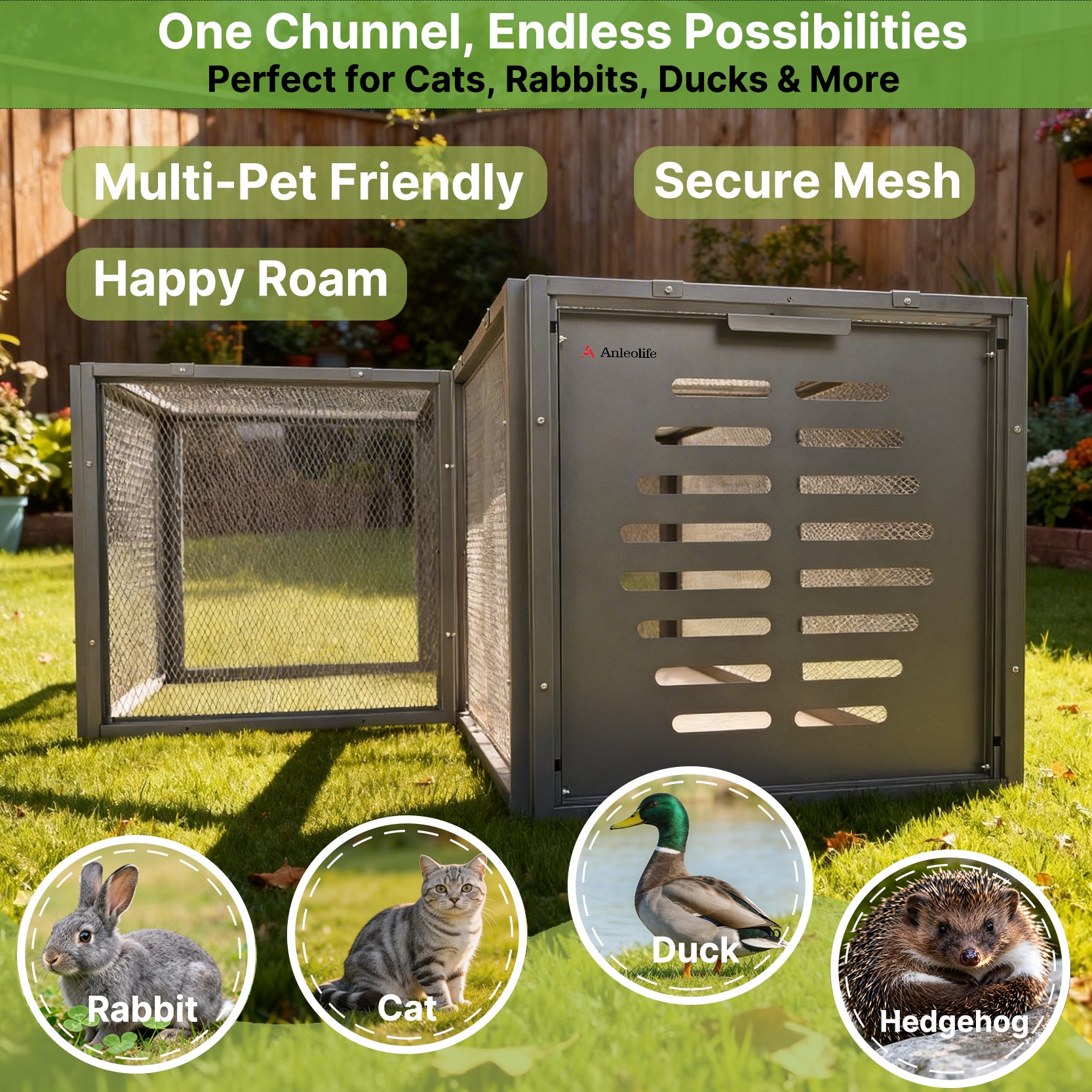 Heavy Duty Metal Chicken Tunnel Predator-Proof Run for Poultry & Small Pets