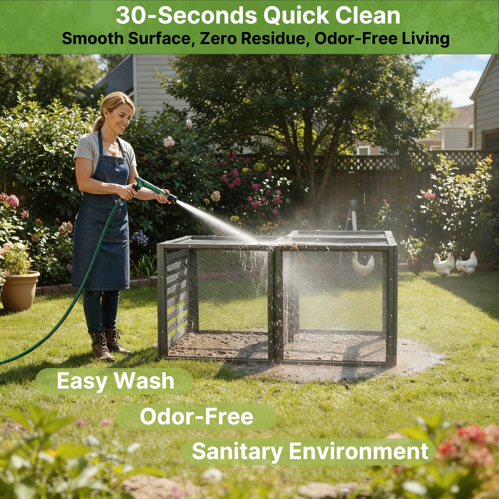 20.8" Chicken Coop Run Extension – Expandable Outdoor Chicken Tunnel