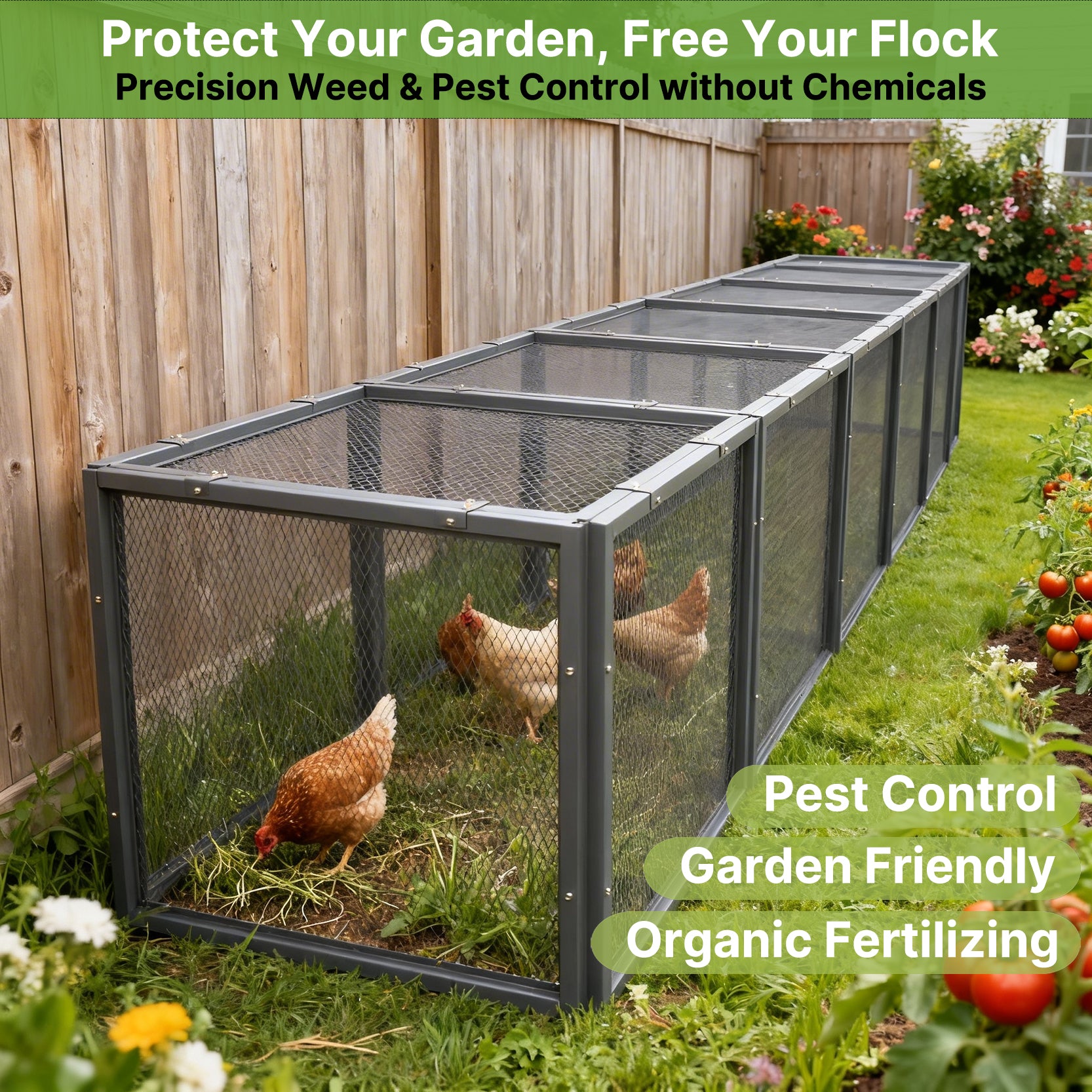 Heavy Duty Metal Chicken Tunnel Predator-Proof Run for Poultry & Small Pets