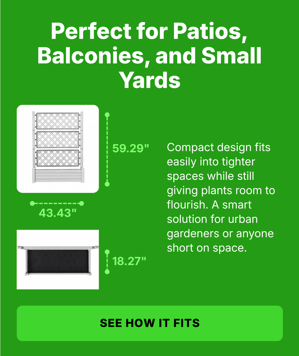 Raised Planter Box with Trellis & Built-in Water Reservoir