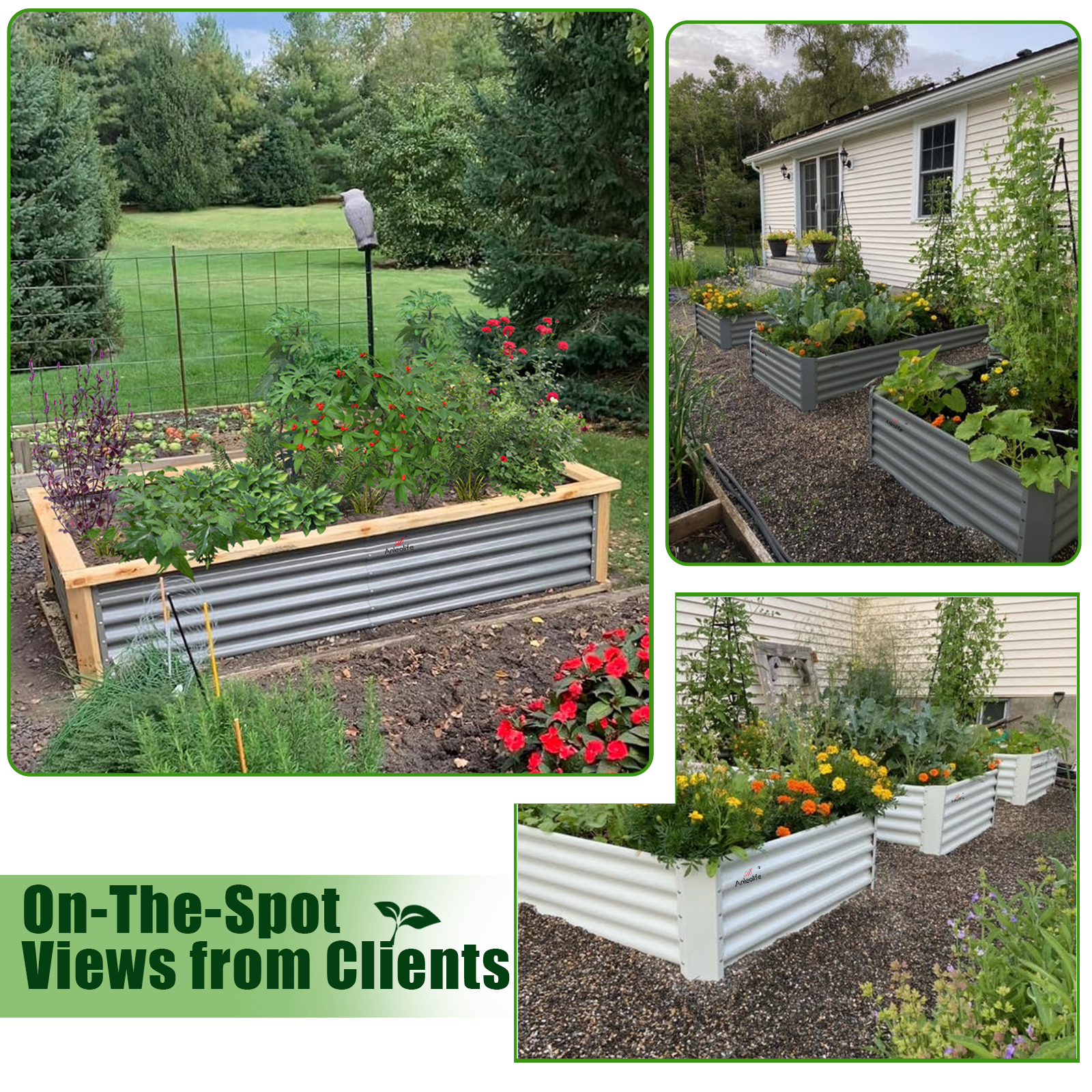 6x3x1.5ft Rectangular Modular Metal Raised Garden Bed (Quartz Gray)