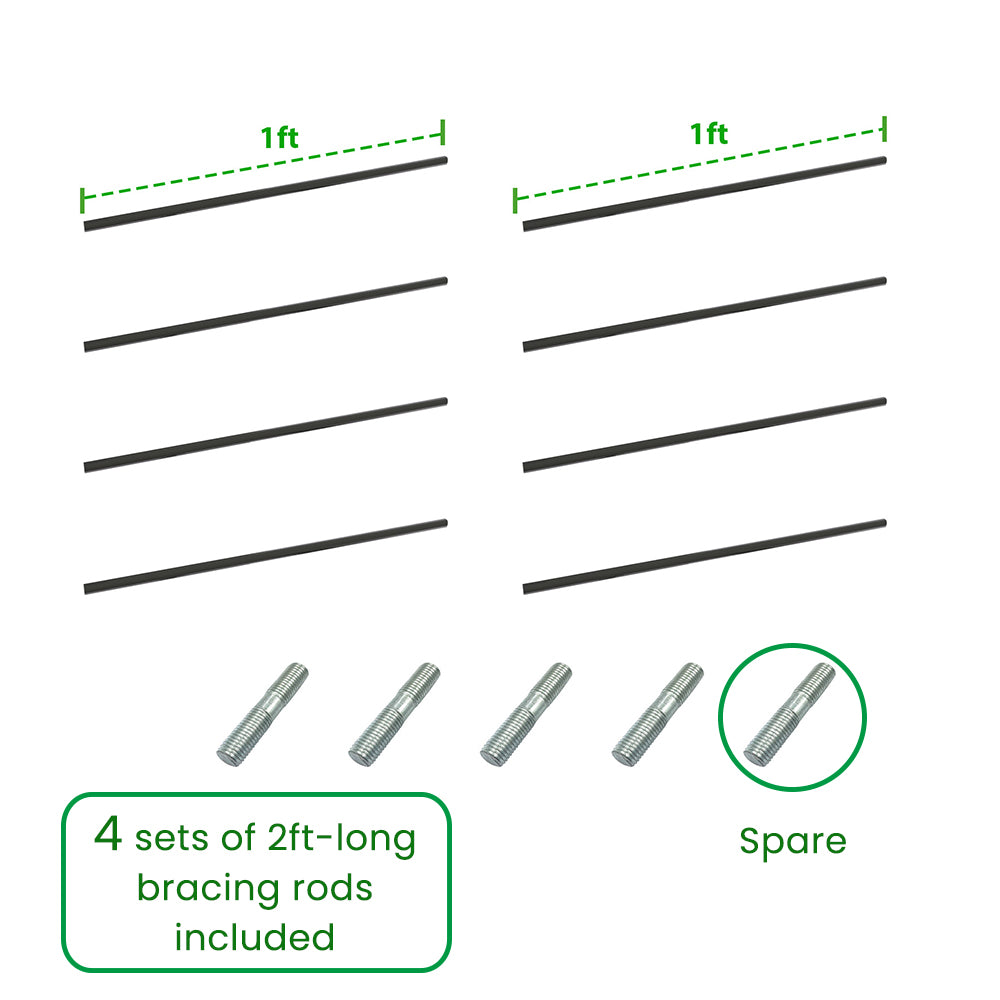 Anleolife Center Support Bracing Rods for Raised Garden Beds
