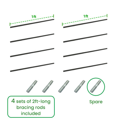 Anleolife Center Support Bracing Rods for Raised Garden Beds