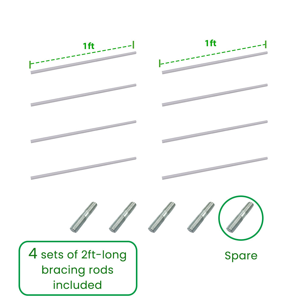 Anleolife Center Support Bracing Rods for Raised Garden Beds