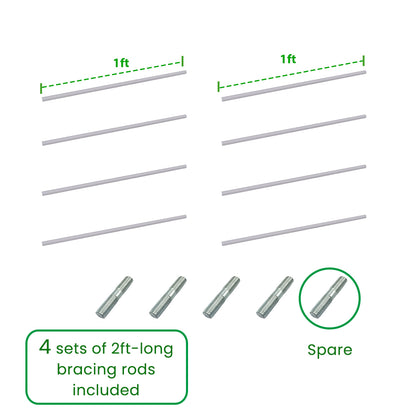 Anleolife Center Support Bracing Rods for Raised Garden Beds