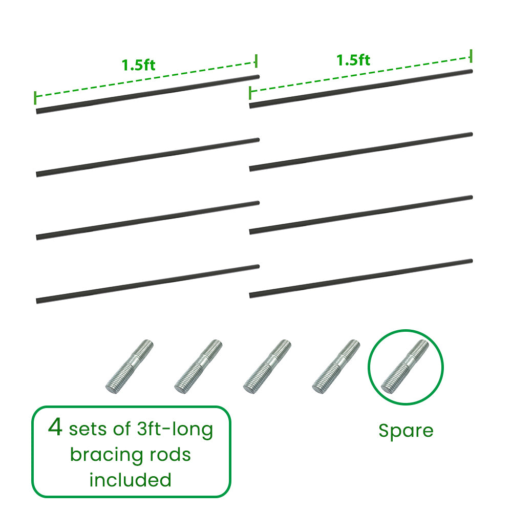 Anleolife Center Support Bracing Rods for Raised Garden Beds