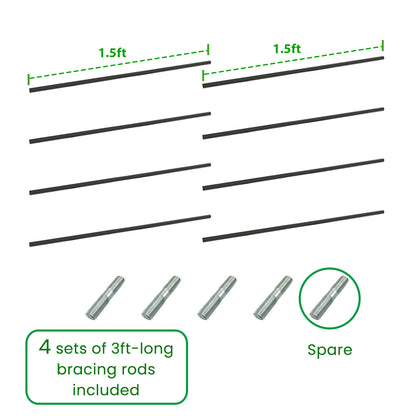 Anleolife Center Support Bracing Rods for Raised Garden Beds