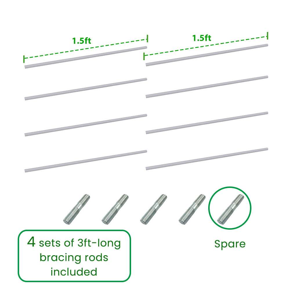Anleolife Center Support Bracing Rods for Raised Garden Beds