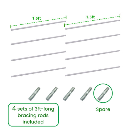Anleolife Center Support Bracing Rods for Raised Garden Beds