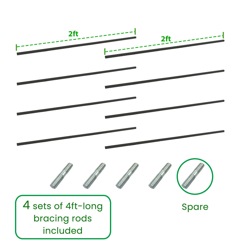 Anleolife Center Support Bracing Rods for Raised Garden Beds