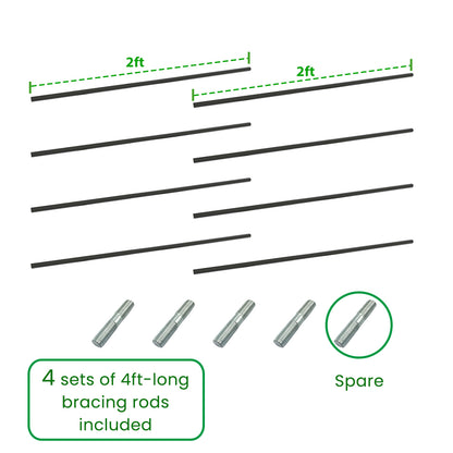 Anleolife Center Support Bracing Rods for Raised Garden Beds