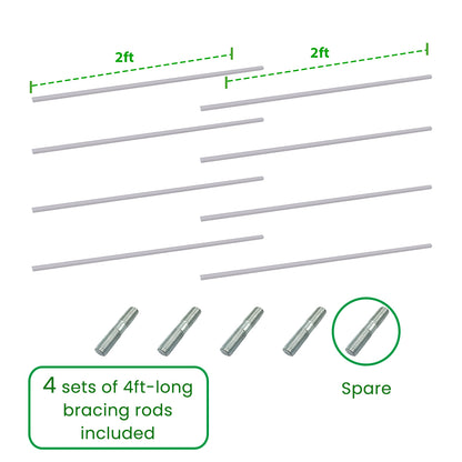 Anleolife Center Support Bracing Rods for Raised Garden Beds