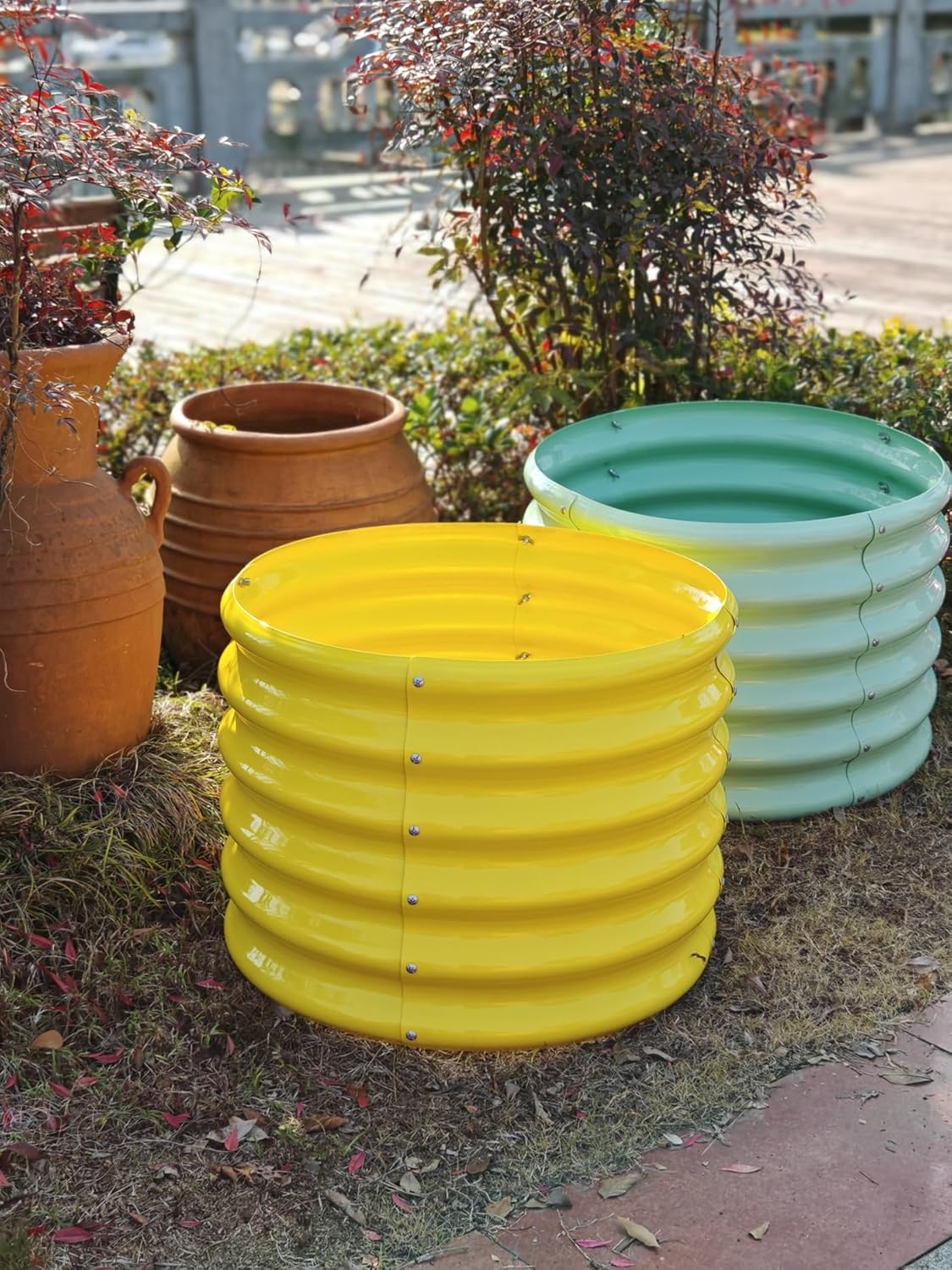Garden Play – 24''x18'' Round Raised Garden Beds for Kids (4 packs)