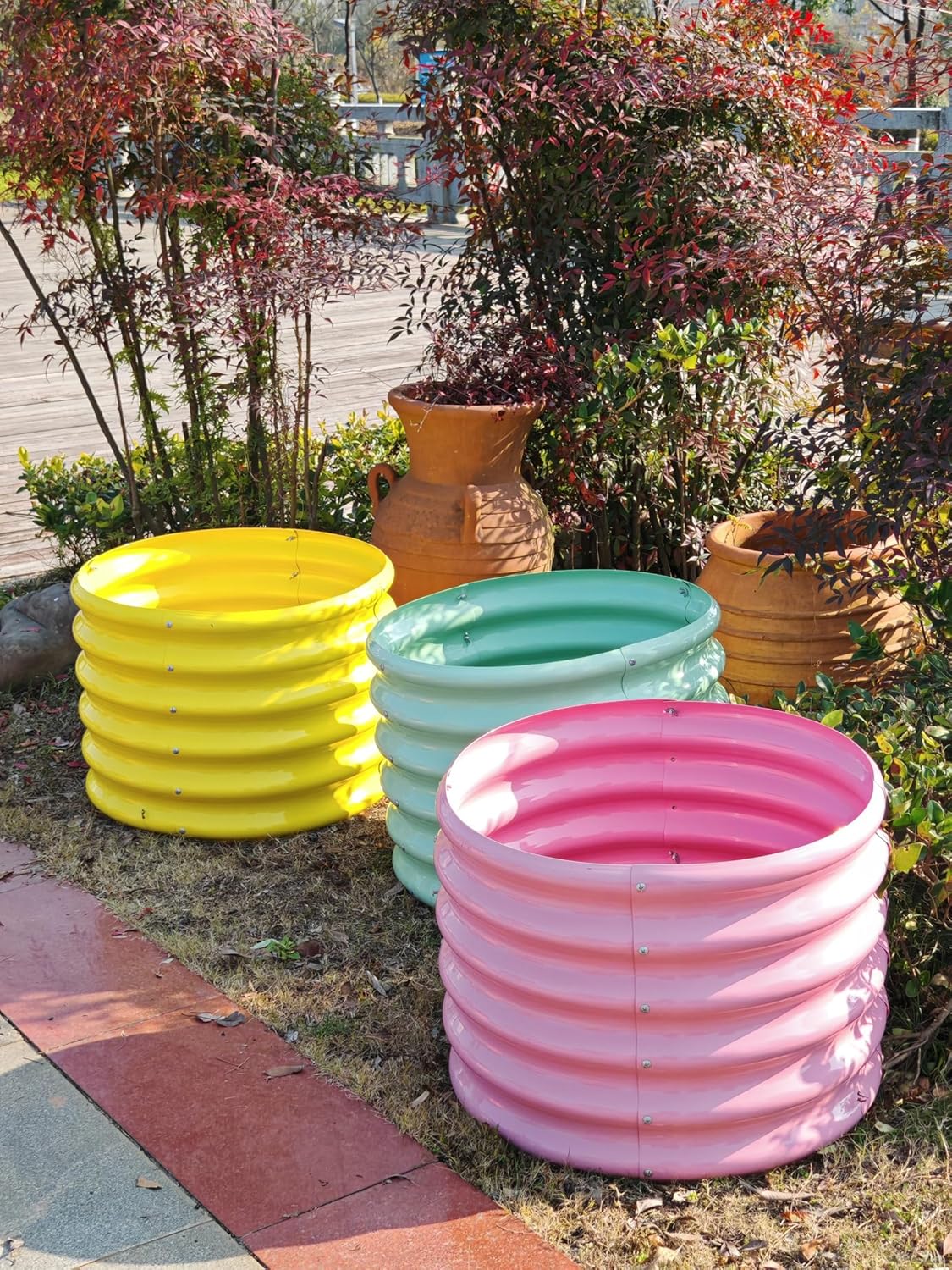 Garden Play – 24''x18'' Round Raised Garden Beds for Kids (4 packs)