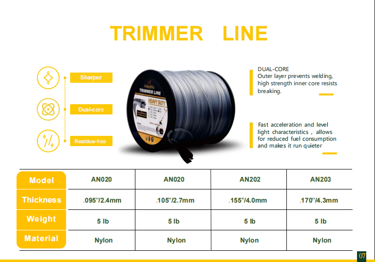 Heavy-duty Square String Trimmer Line  .170''x367ft, 5lb