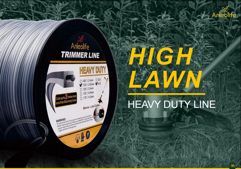 Heavy-duty Square String Trimmer Line  .170''x367ft, 5lb