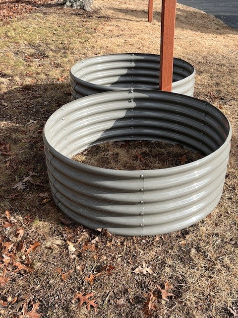 Anleolife Round Modular Metal Raised Garden Beds Set (Quartz Gray)
