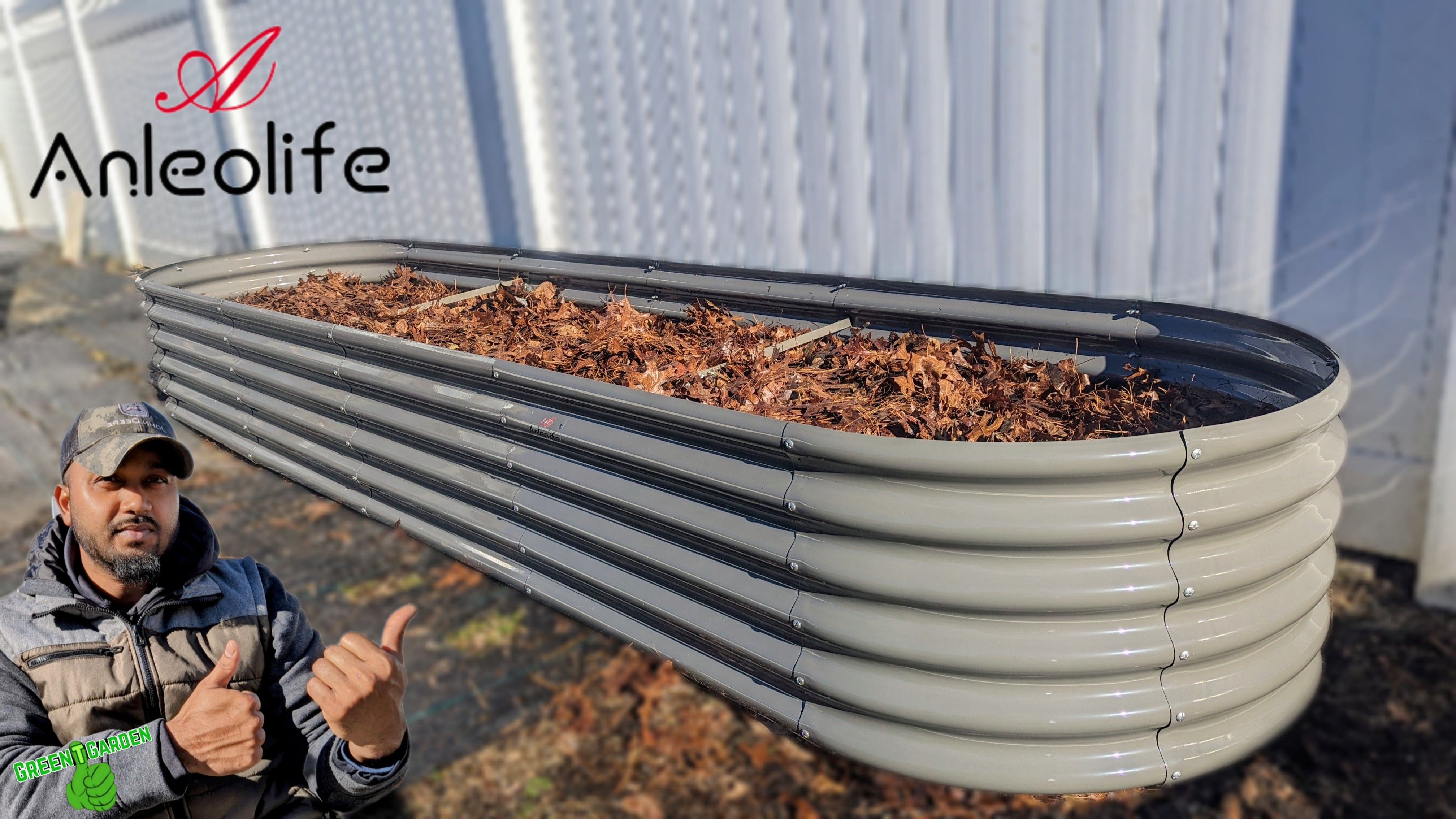 Set of 5: 12x3x1.5ft & 6x2x1.5ft  Oval Metal Raised Garden Bed (Quartz Gray/Classic White)