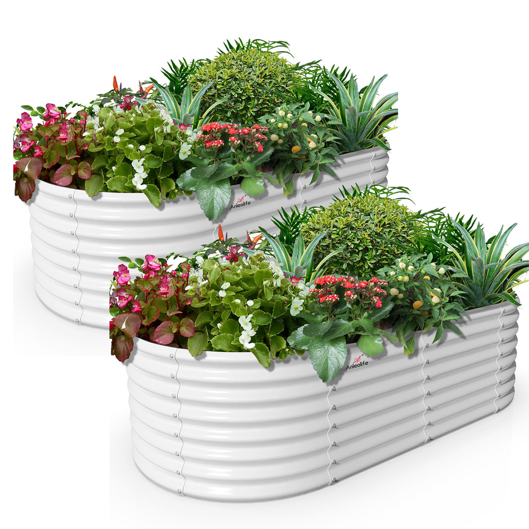 Premium Metal Elevated Garden Bed - Blue (Set of 2)