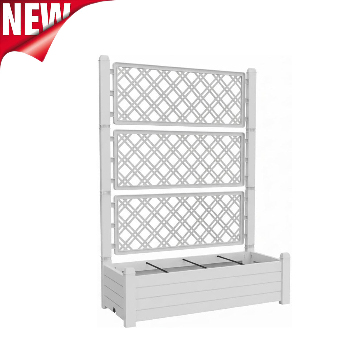 Raised Planter Box with Trellis & Built-in Water Reservoir