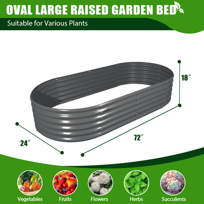 18" Tall Modular Raised Garden Bed Set, 33-Piece Grey Layout for Customizable Gardening
