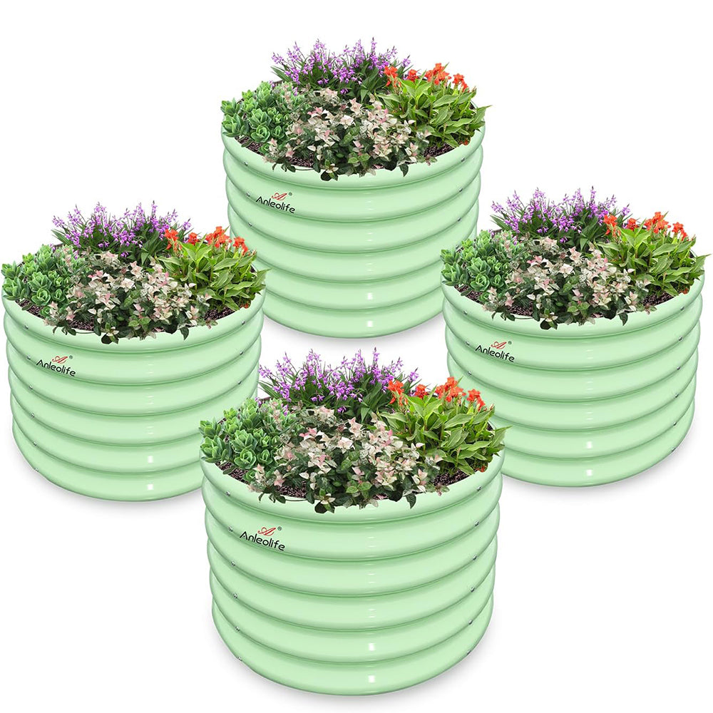 Garden Play – 24''x18'' Round Raised Garden Beds for Kids (4 packs)