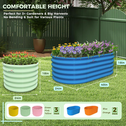 Garden Play – 18'' Tall Raised Garden Beds for Kids, 5-Piece